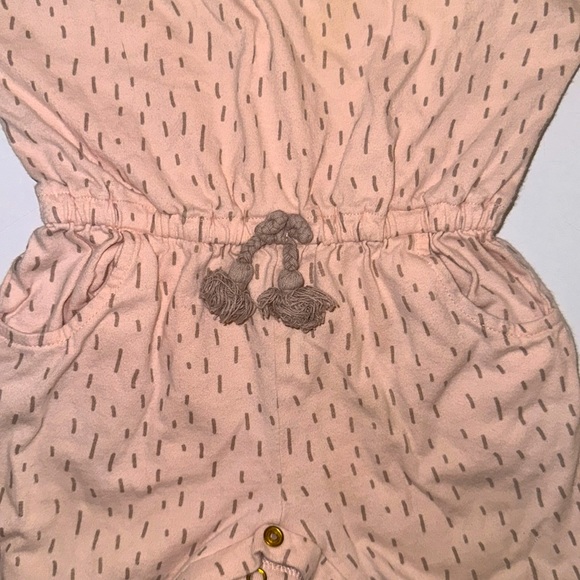 Jessica Simpson 3-6M Girls Graphic Print Tassel One Piece Outfit - Pink & Tan - Picture 3 of 4